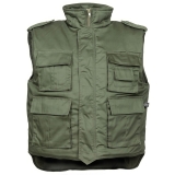 MFH US Steppweste „Ranger“, oliv – gefütterte Outdoor-Weste mit Taschen, für Jagd, Angeln & Freizeit