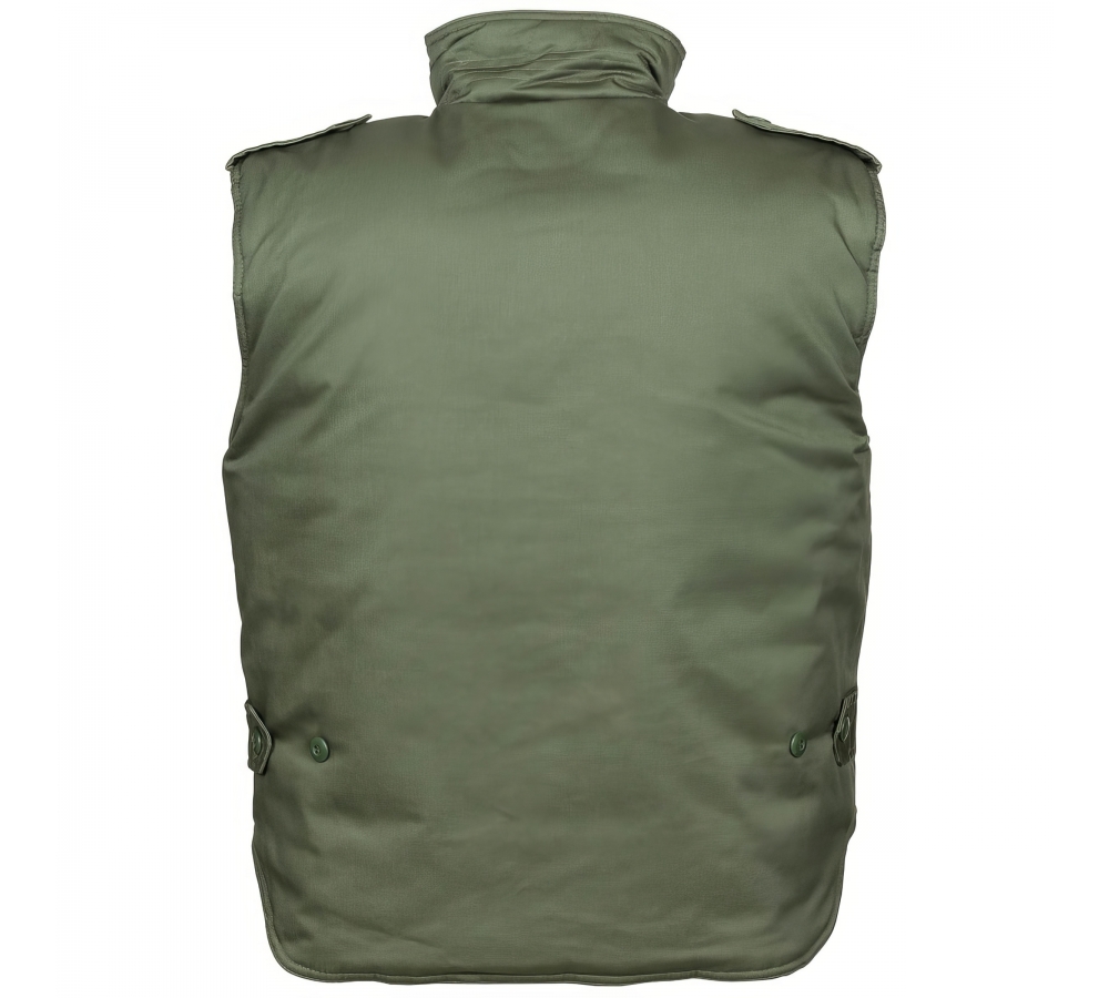 MFH US Steppweste „Ranger“, oliv – gefütterte Outdoor-Weste mit Taschen, für Jagd, Angeln & Freizeit