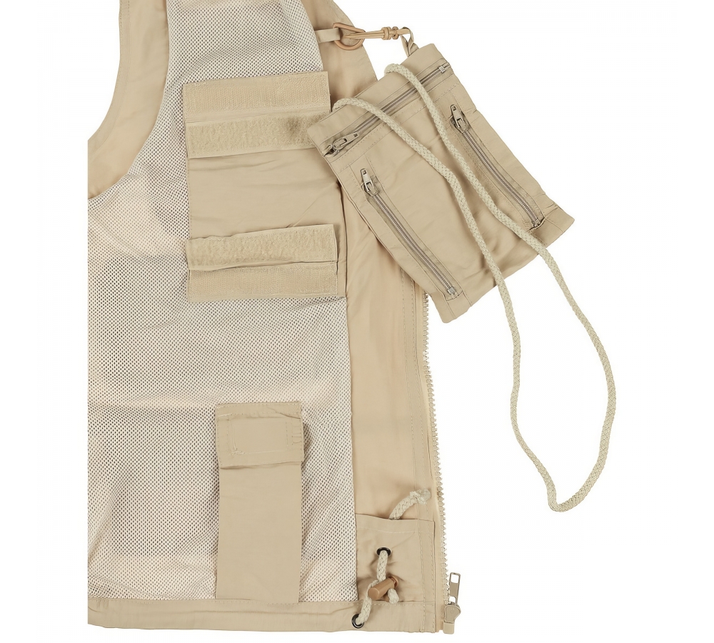Outdoor-Weste, khaki – vielseitige Microfaser-Weste für Alltag & Natur