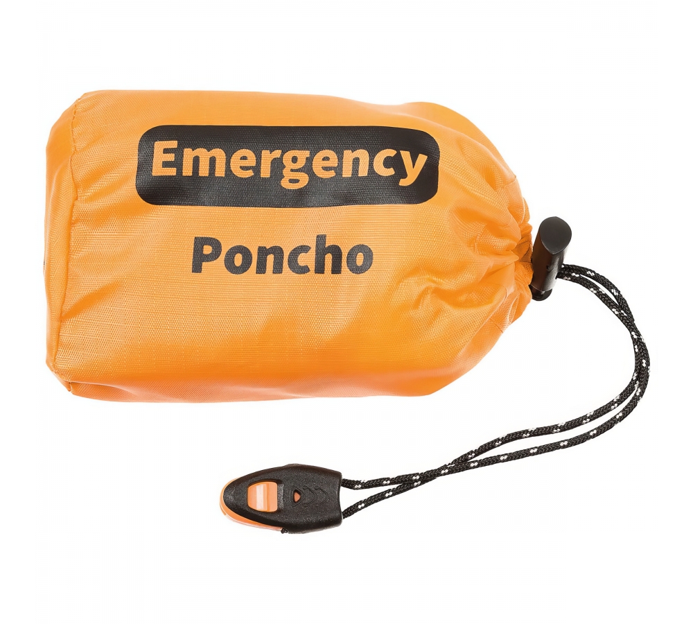 Notfall-Poncho orange einseitig alubeschichtet