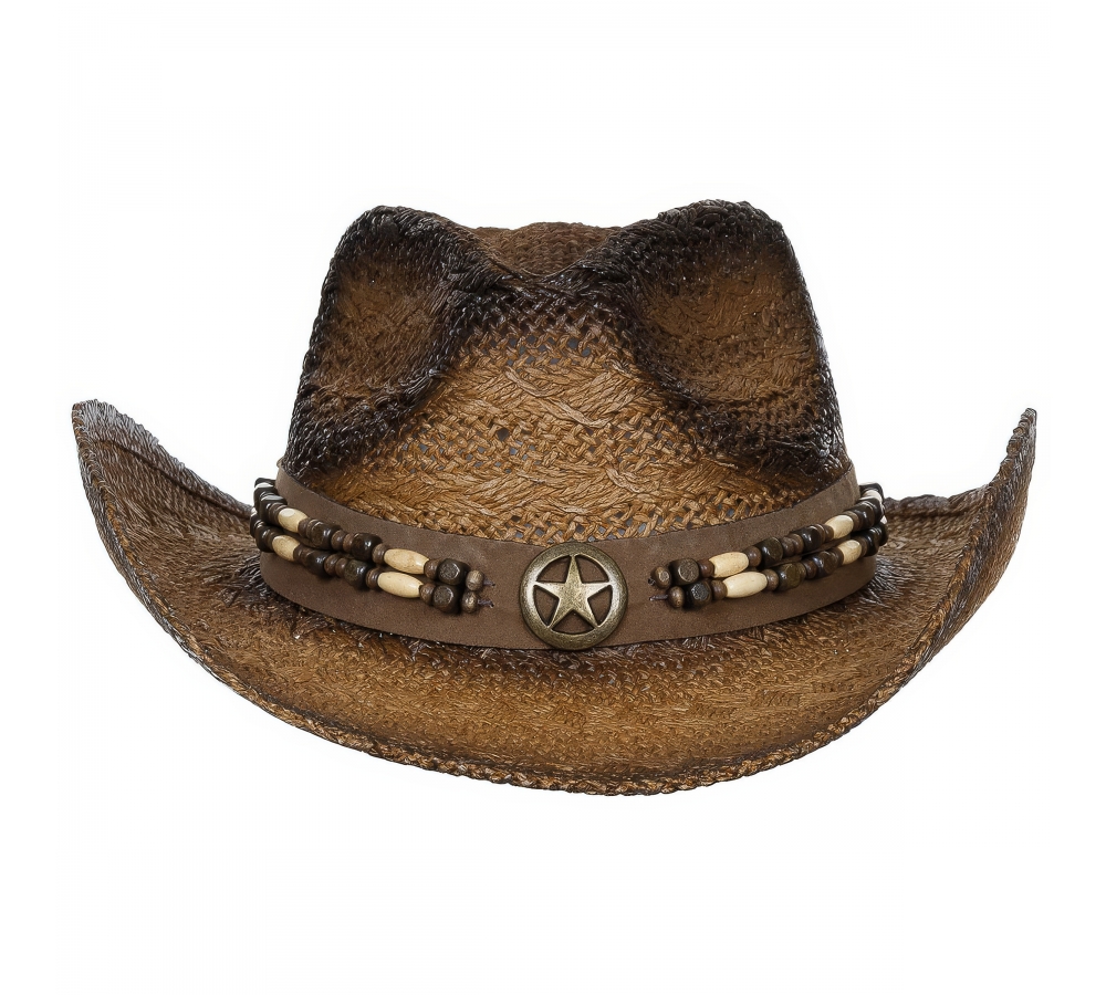 Strohhut "Tennessee" mit Hutband braun-schwarz