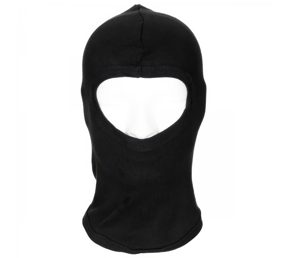 Balaclava 1-Loch dünn schwarz 100 % Baumwolle