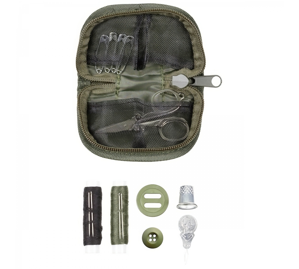 Nähzeug mit Tasche oliv