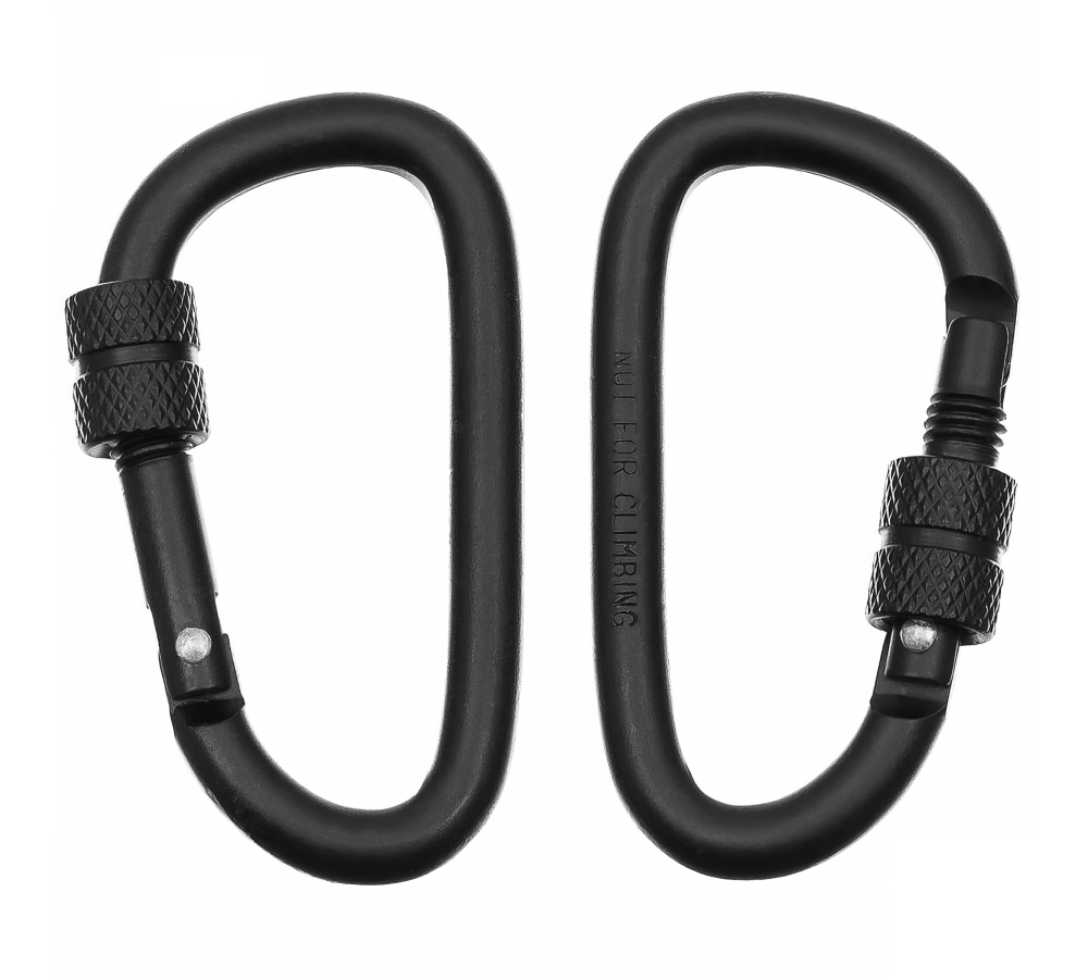 Karabiner Schraubverschluss D 6mm x 6cm 2er Packschwarz