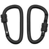 Karabiner Schraubverschluss D 6mm x 6cm 2er Packschwarz