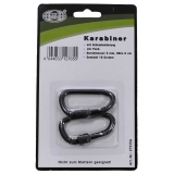 Karabiner Schraubverschluss D 6mm x 6cm 2er Packschwarz