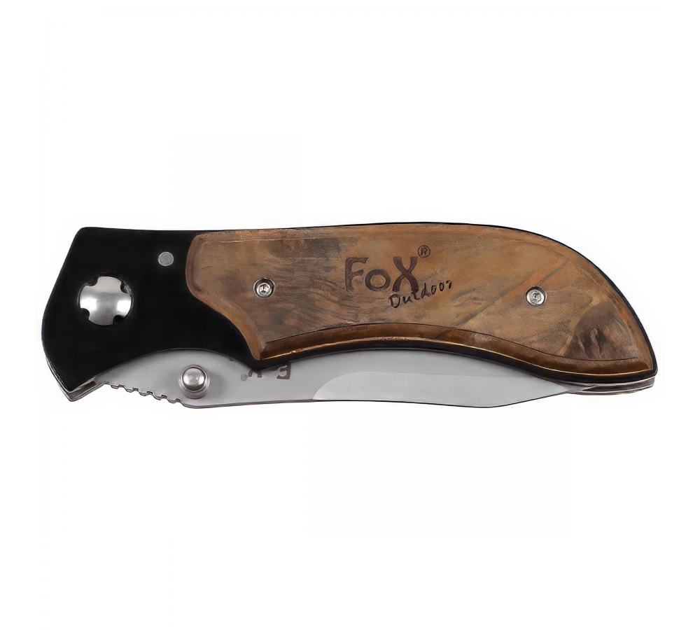Einhand-Klappmesser mit Edelholzauflagen – FoxOutdoor