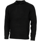 Pullover "Troyer" schwarz mit Reißverschluss