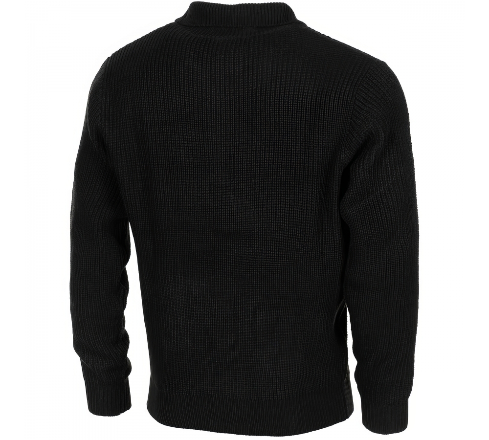 Pullover "Troyer" schwarz mit Reißverschluss