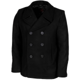 US Pea Coat schwarz mit schwarzen Knöpfen