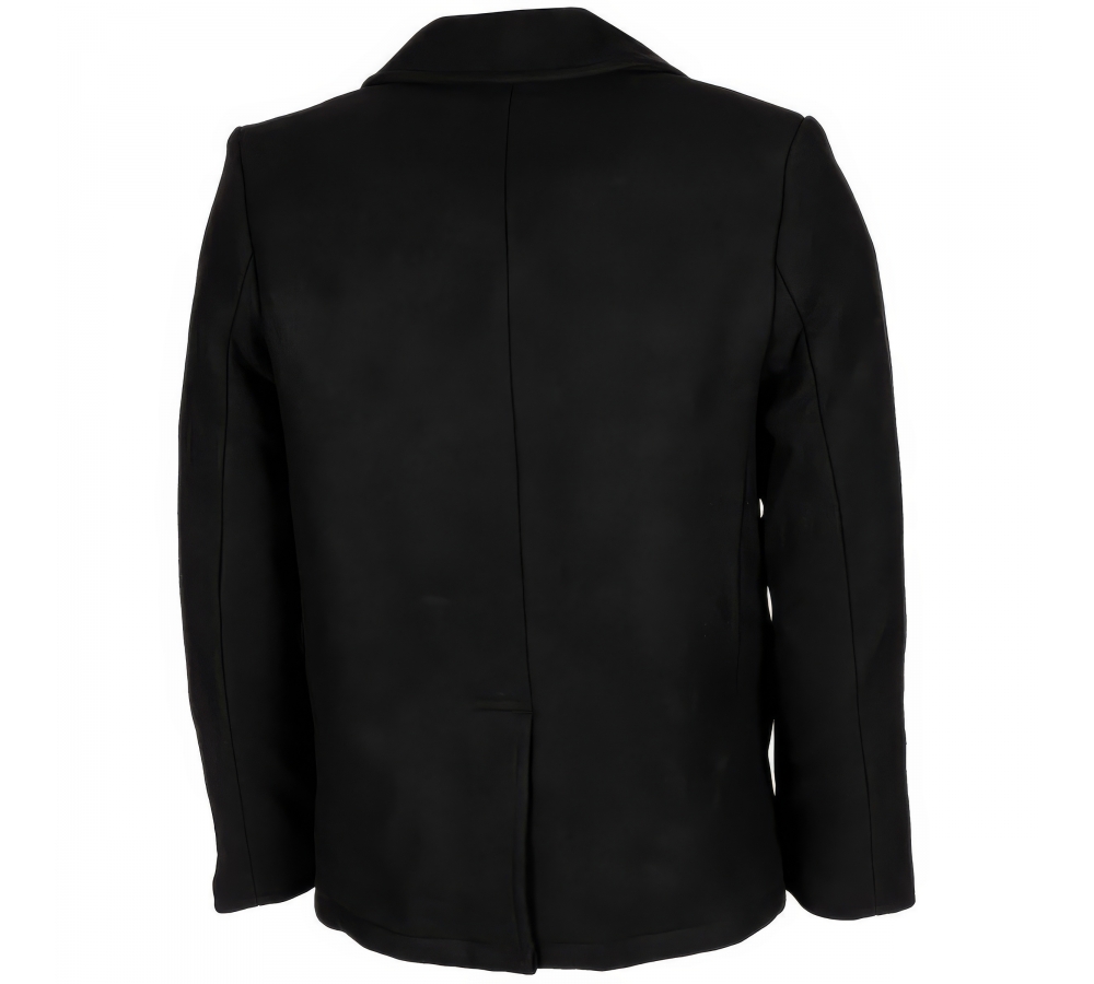 US Pea Coat schwarz mit schwarzen Knöpfen