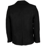 US Pea Coat schwarz mit schwarzen Knöpfen