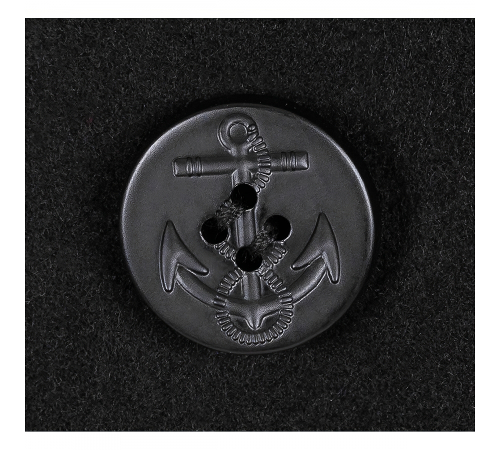 US Pea Coat schwarz mit schwarzen Knöpfen