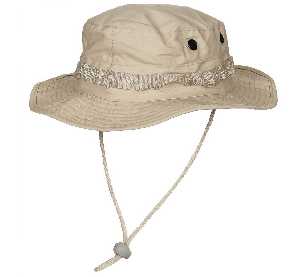 MFH US GI Buschhut mit Kinnband Boonie, Ripstop, Khaki