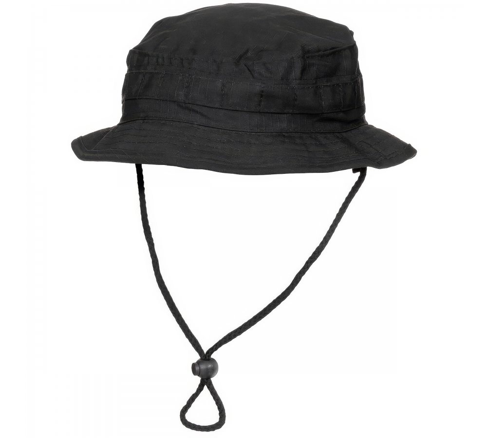 Brit. Buschhut mit Kinnband SF Boonie Rip Stop schwarz