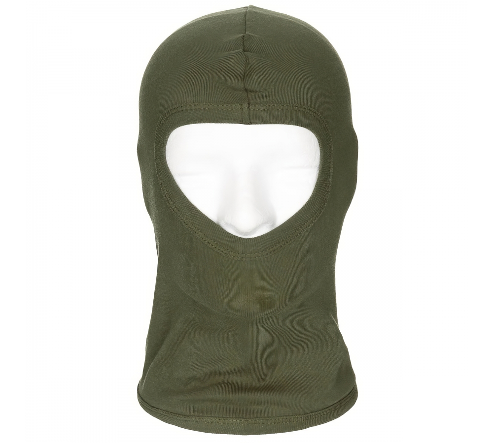 Balaclava 1-Loch dünn oliv 100 % Baumwolle