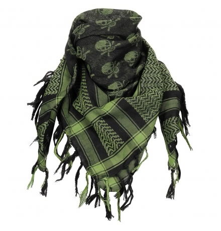 Halstuch "Shemagh" oliv-schwarz mit Totenkopf