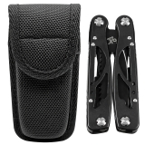 Multifunktionstool "Scout", 9-teilig, Schwarz, Nylon-Etui - FoxOutdoor