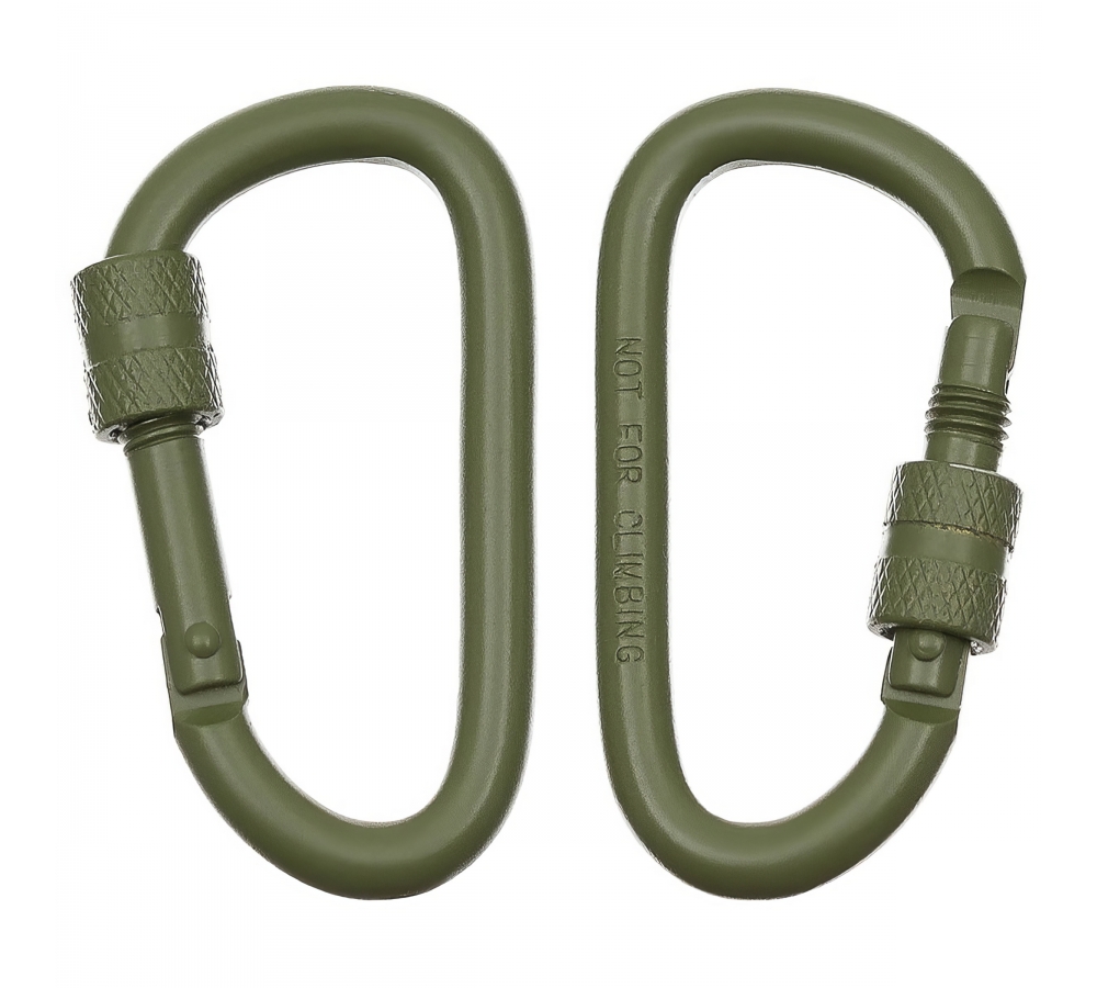 Karabiner Schraubverschluss D 6 mm x 6 cm 2er Pack oliv
