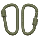 Karabiner Schraubverschluss D 6 mm x 6 cm 2er Pack oliv