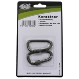 Karabiner Schraubverschluss D 6 mm x 6 cm 2er Pack oliv