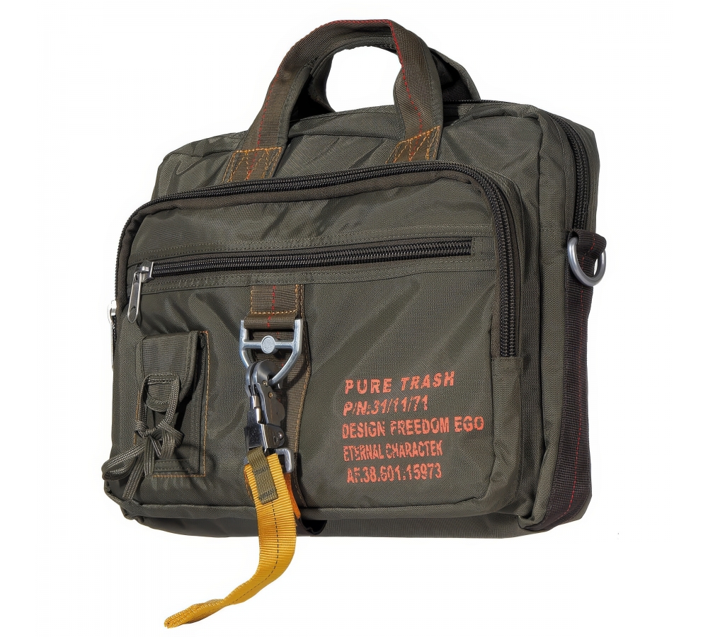 Handbag "PT" large carabiner OD green