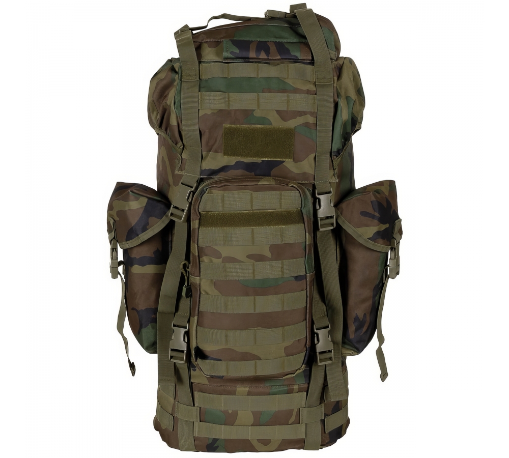 BW Muharebe Sırt Çantası MOLLE 65 l alüminyum çubuk orman kamuflajı