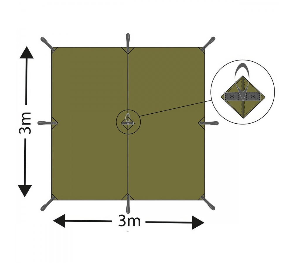 Mehrzweckplane "Tarp Extrem" oliv ca. 300 x 300 cm