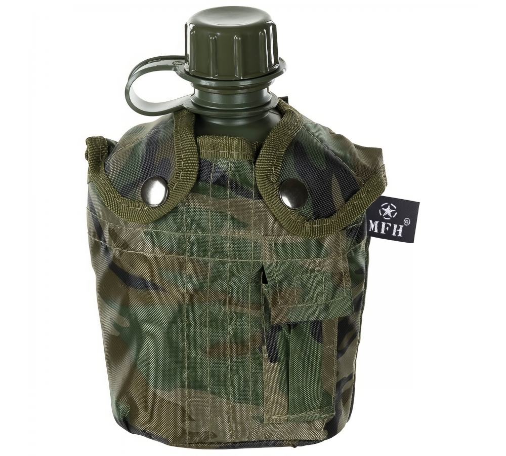 US Plastikfeldflasche 1 l Hülle woodland BPA-frei