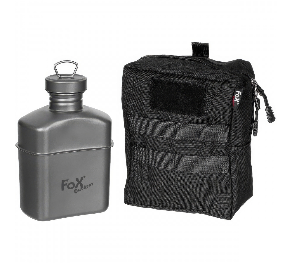 Trinkflasche Titan ca. 1 l mit Tasche