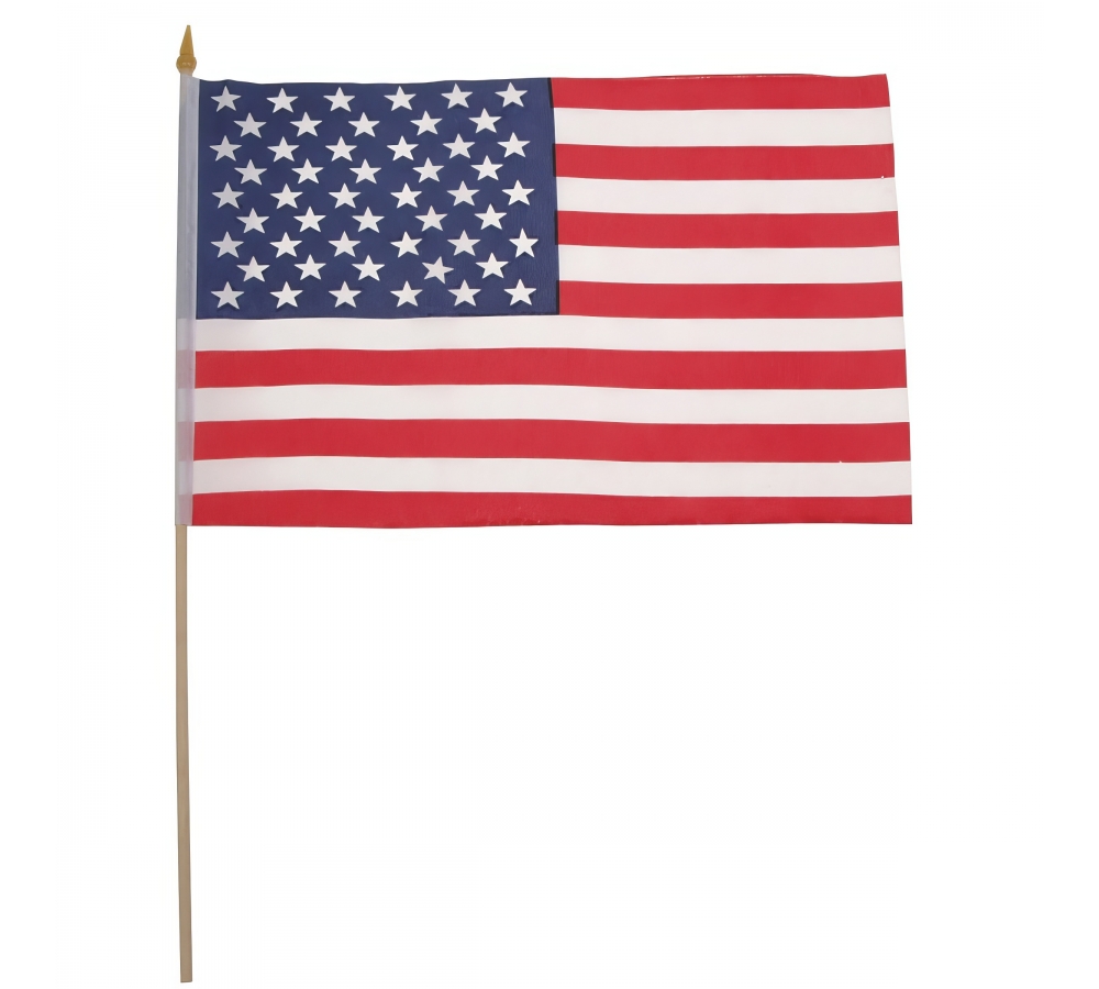 Fahne USA Polyester Holzstiel 30 x 45 cm