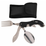 4-in-1 Taschenmesserbesteck – Campingbesteck, zerlegbar, Stahl