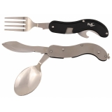 4-in-1 Taschenmesserbesteck – Campingbesteck, zerlegbar, Stahl