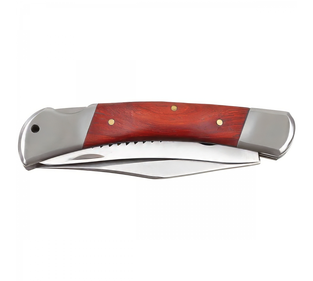 Klappmesser "Hunter" mit Metallgriff und Holzeinlage – FoxOutdoor