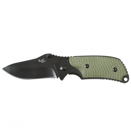 Klappmesser "Micarta Black", Glattschliff, Gürtelclip, 8 cm – FoxOutdoor