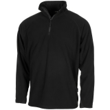 Chemise Troyer en micro-polaire à manches longues noire 200g/m²
