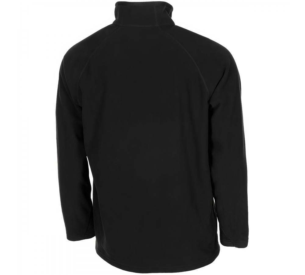 Chemise Troyer en micro-polaire à manches longues noire 200g/m²