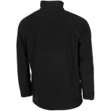 Chemise Troyer en micro-polaire à manches longues noire 200g/m²