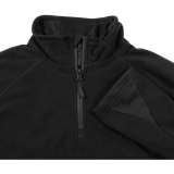 Chemise Troyer en micro-polaire à manches longues noire 200g/m²