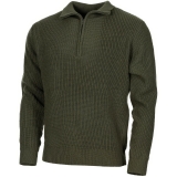 Pullover "Troyer" oliv mit Reißverschluss