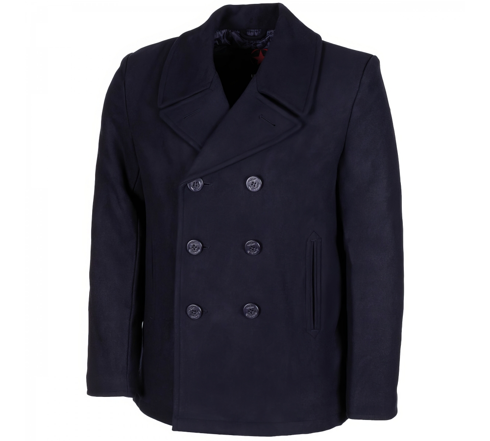 US Pea Coat blau mit blauen Knöpfen