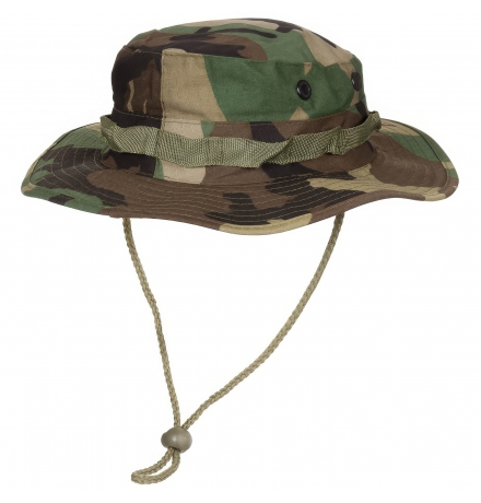 US GI Buschhut mit Kinnband GI Boonie Rip Stop woodland