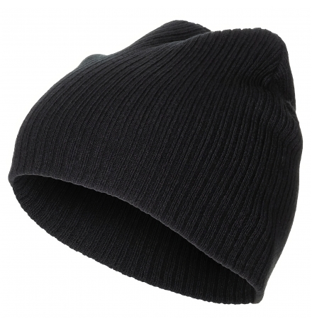 Вязаная шапка "Beanie", рваная, черная, очень короткая