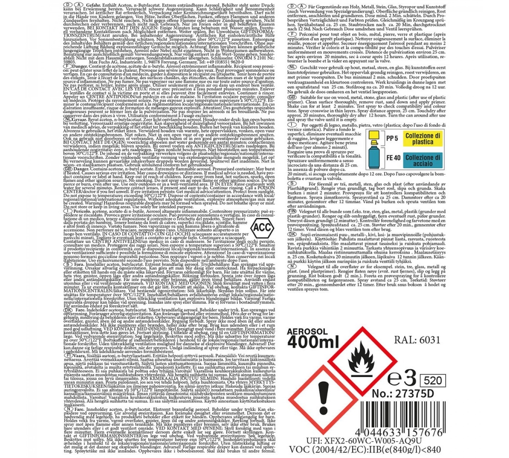 Army Farbspray WALD GRÜN matt 400 ml