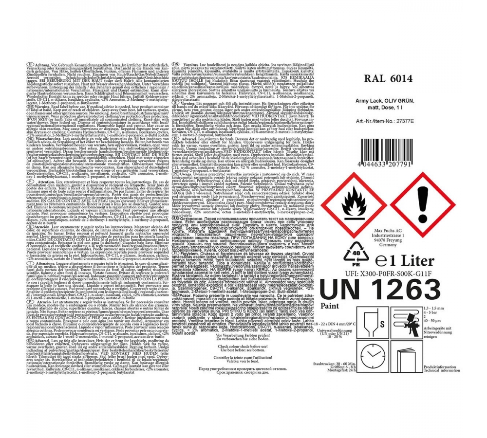 Army Lack OLIV GRÜN matt Dose 1 l