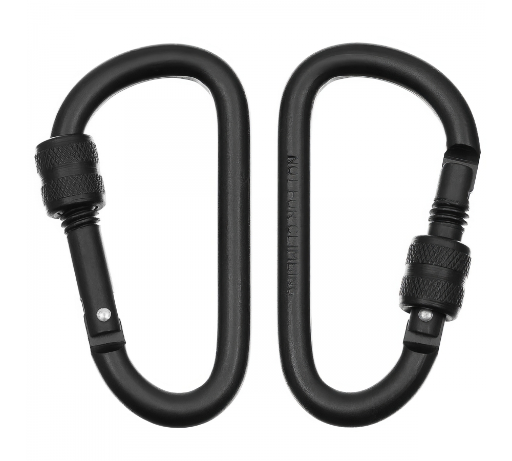 Karabiner Schraubverschluss D 8mm x 8cm 2er Packschwarz