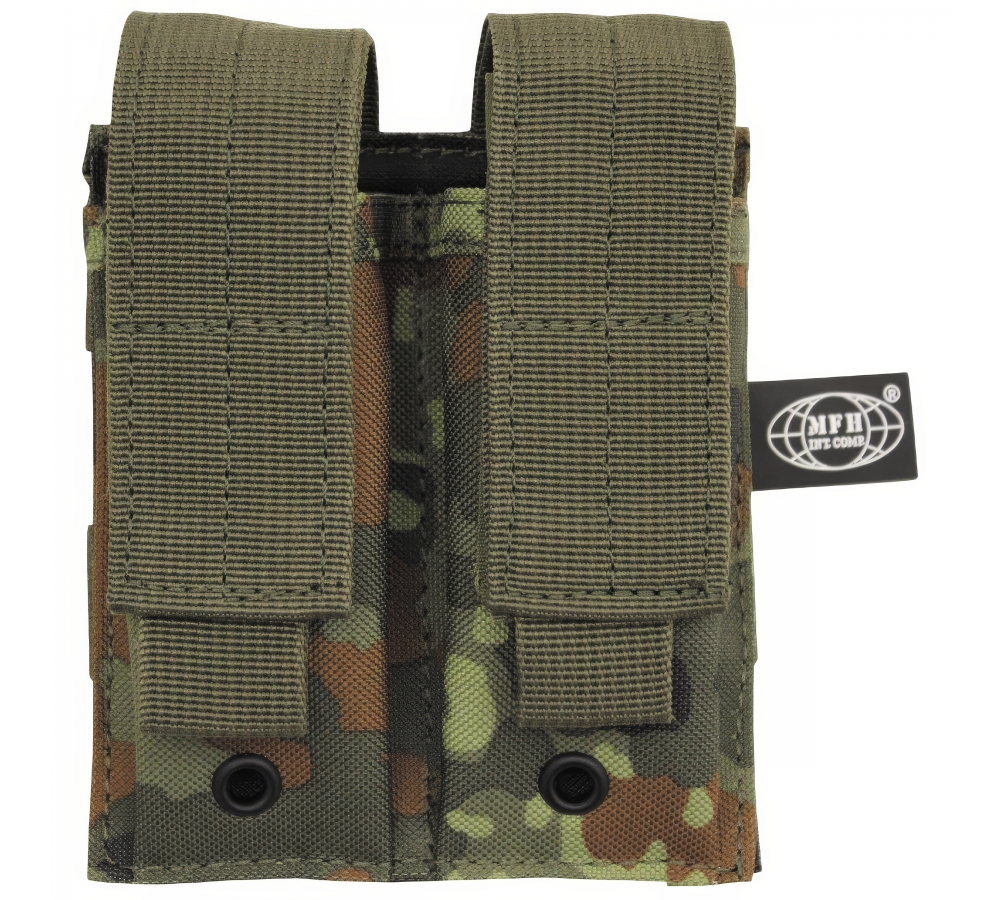 Magazine Pouch double small "MOLLE" flecktarn