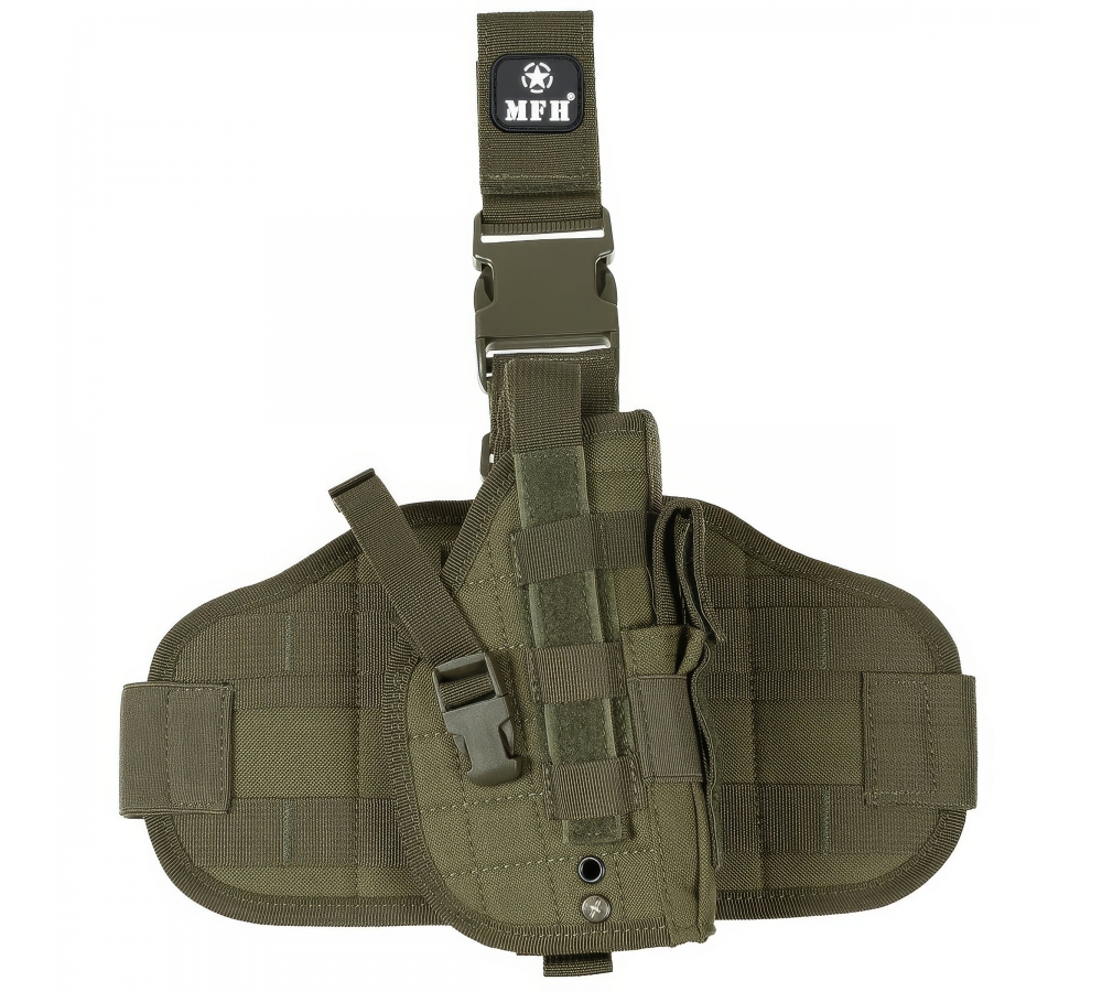 Pistolenbeinholster "MOLLE" rechts oliv