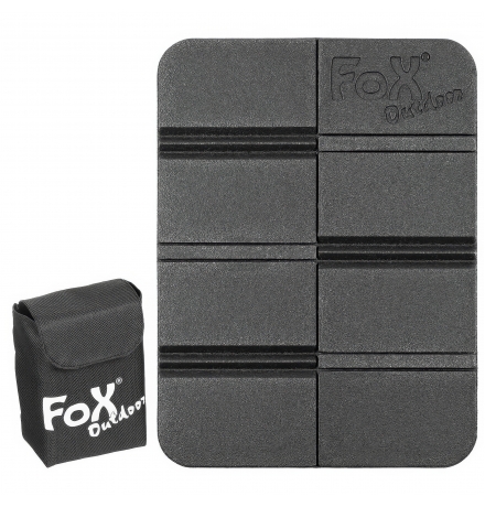 Thermal Seat Pad foldable with Molle pouch black
