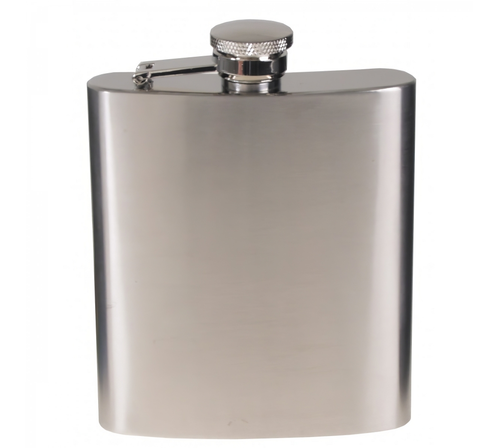 Flachmann Edelstahl chrom matt 8 OZ 225 ml